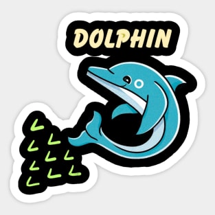 "Blue Dolphin Splash: Dive into Style Sticker